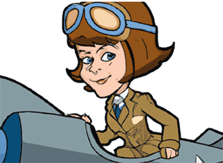 amelia earhart cartoon