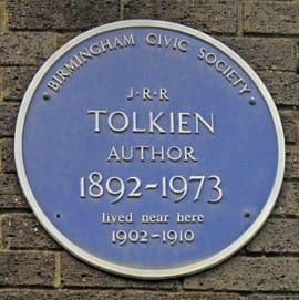 tolkien blue plaque